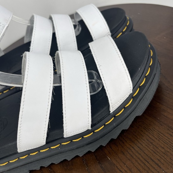 Dr Martens Blaire Sandals Womens 9 White Leather Comfort Strappy Platform Chunky - Picture 10 of 16